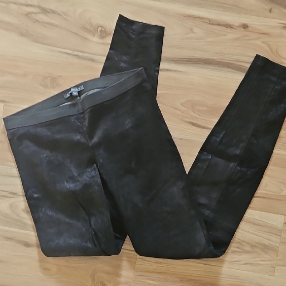 Theory Stretch Mid Rise Black 100% Lamb Leather Leggings 8 - Picture 1 of 8